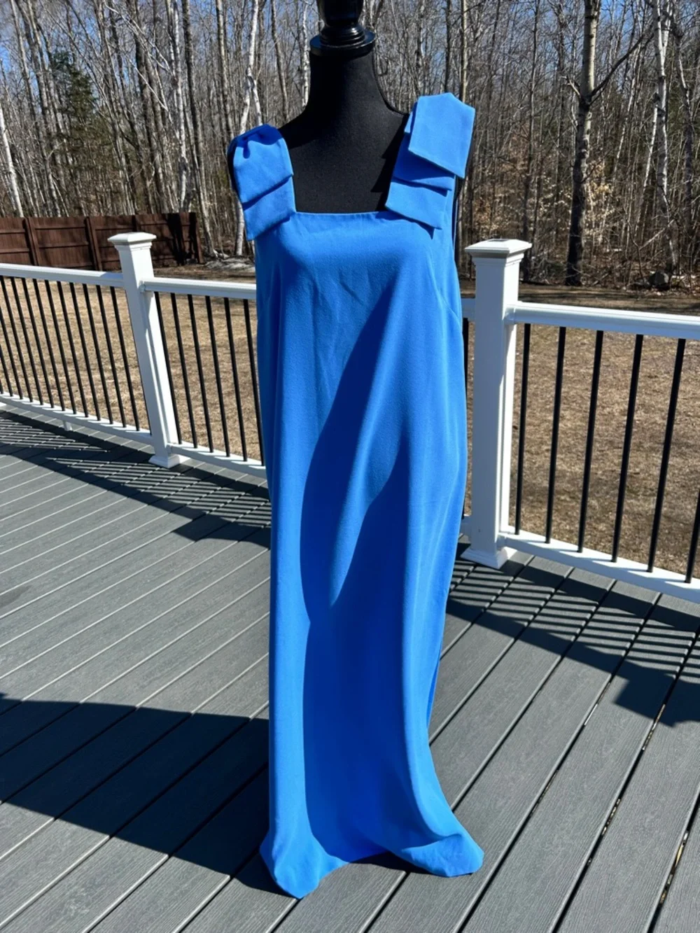 Lilly Pulitzer Cobalt Blue Bow-Shoulder Sleeveless Maxi Dress - Picture 2 of 5